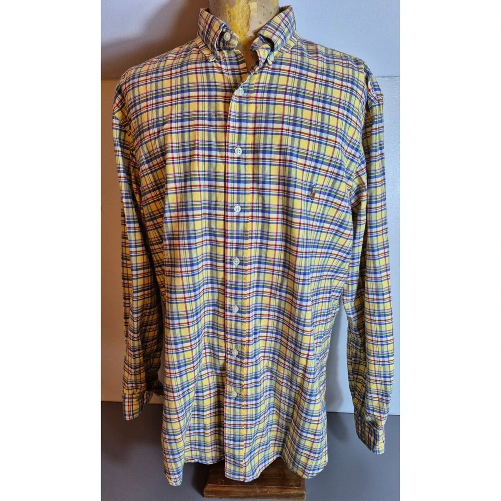 Polo Ralph Lauren Mens Button-Up Oxford Dress Shirt LT Large Tall Multicolor Chk